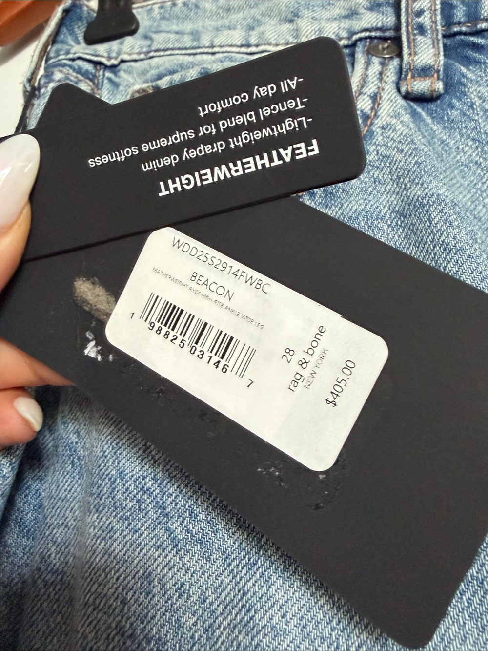 rag & bone Andi Wide-Leg Jeans in Light Blue - Picture 5 of 5